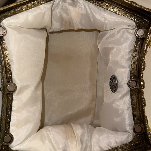 Clara Kasavina NYC vintage inspired snakeskin jeweled evening bag pochette - Picture 9 of 11